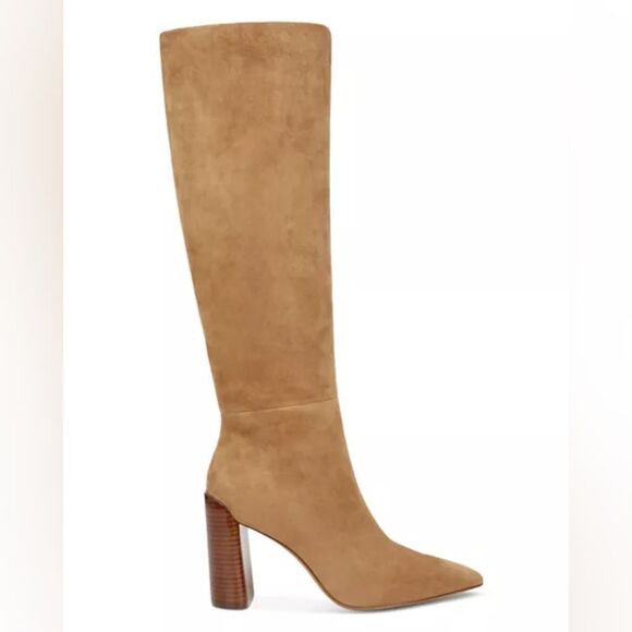 📣 Authentic 💯 Designer😍 Vince Pilar Camel Knee High Suede Boots 👢 Size 9.5 - Picture 1 of 9